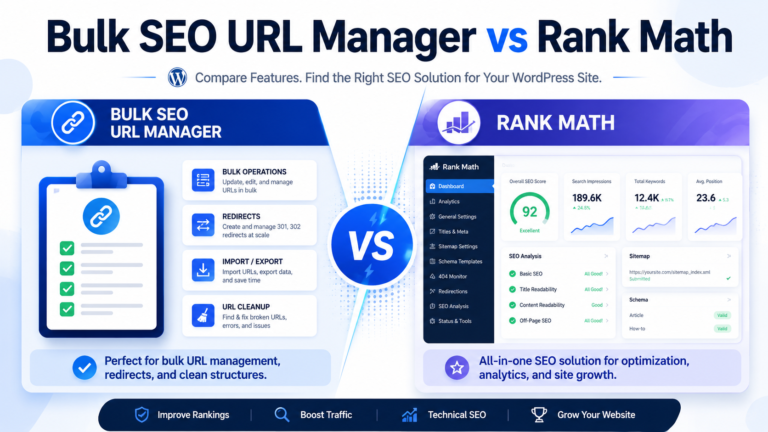 Bulk SEO URL Manager vs Rank Math
